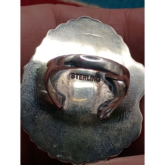 Sterling Silver Flower Dragonfly Ring Teardrop Shaped Petit Point Cluster Sz 6.5 - Picture 5 of 6